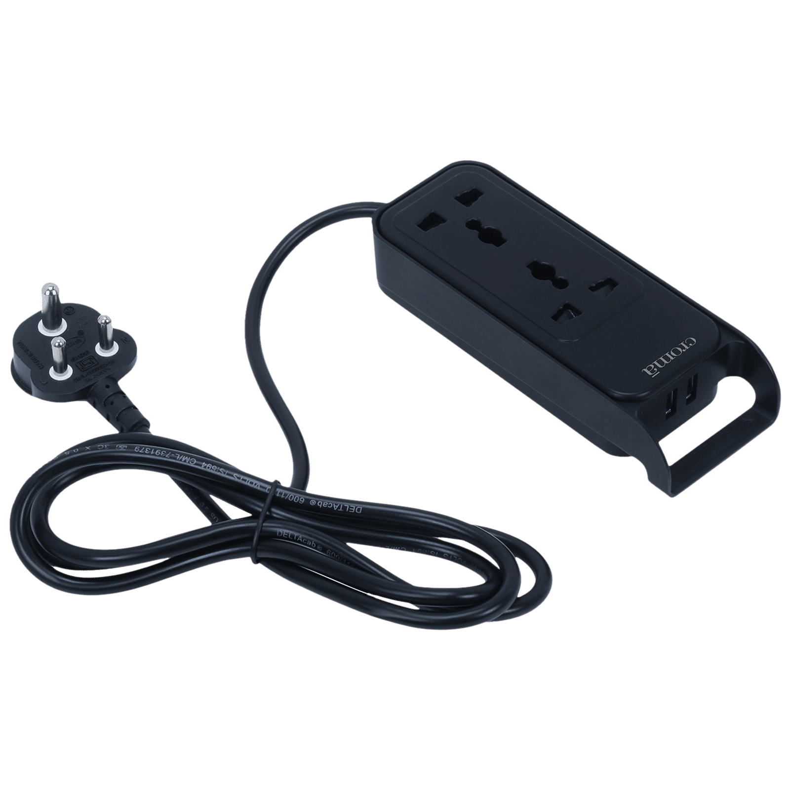 Buy Croma 6 Amps 2 Sockets Surge Protector (0.8 Meters, Safety Shutters